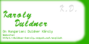 karoly duldner business card